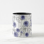 Abstracte moderne rozen bloemen paars grijs wit zi mok (Midden)