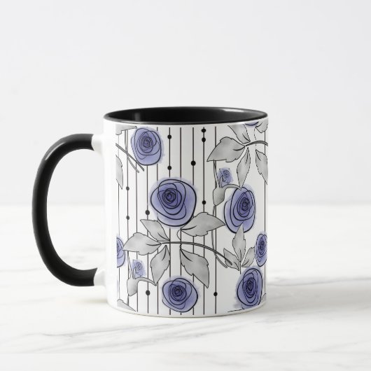 Abstracte moderne rozen bloemen paars grijs wit zi mok (Links)