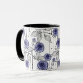 Abstracte moderne rozen bloemen paars grijs wit zi mok (Voorkant links)
