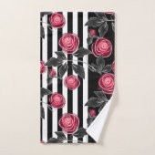 Abstracte, moderne rozenbladeren schetsen bloemen bad handdoek (Handdoek)