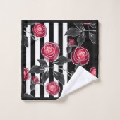 Abstracte, moderne rozenbladeren schetsen bloemen bad handdoek (Wasdoekje)