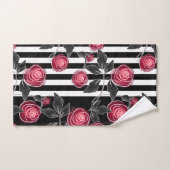 Abstracte, moderne rozenbladeren schetsen bloemen bad handdoek (Handdoek)