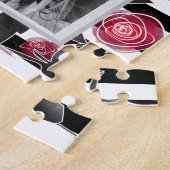 Abstracte, moderne rozenbladeren schetsen bloemen legpuzzel (Zijkant)
