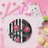 Abstracte, moderne rozenbladeren schetsen bloemen papieren bordje (Feest)