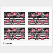 Abstracte, moderne rozenbladeren schetsen bloemen rechthoekige sticker (Vel)