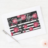 Abstracte, moderne rozenbladeren schetsen bloemen rechthoekige sticker (Envelop)