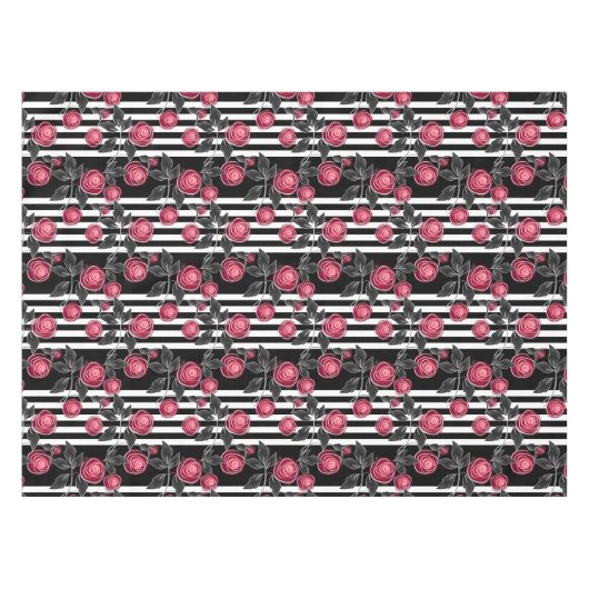 Abstracte, moderne rozenbladeren schetsen bloemen tafelkleed (Voorkant (Horizontaal))