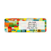 Abstracte moderne schilderachtige huizen op heuvel etiket (Voorkant)