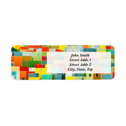 Abstracte moderne schilderachtige huizen op heuvel etiket (Voorkant)