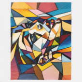 Abstracte Moderne Schilderende Vrouw Fleece Deken (Voorkant)