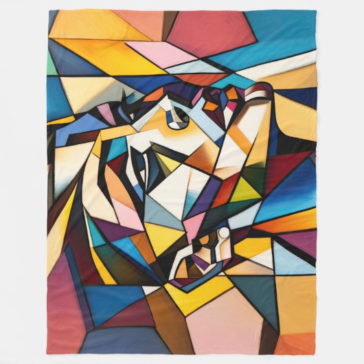 Abstracte Moderne Schilderende Vrouw Fleece Deken (Voorkant)