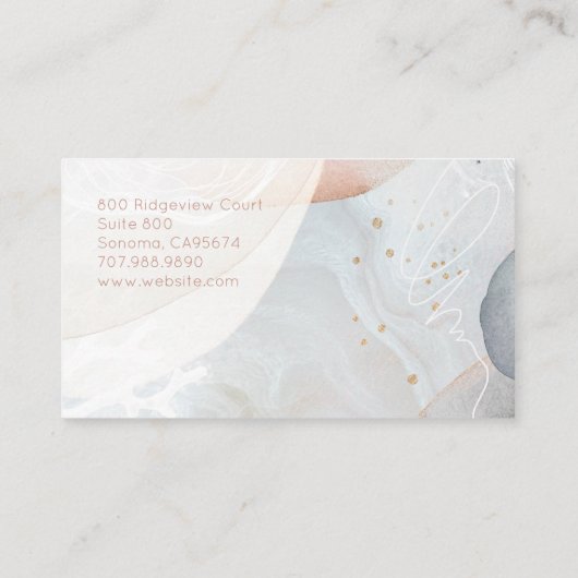 Abstracte moderne serene Waterverf vormt textuur Visitekaartje (Achterkant)