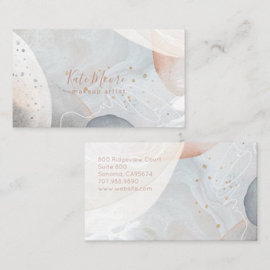 Abstracte moderne serene Waterverf vormt textuur Visitekaartje (Voorkant / Achterkant)