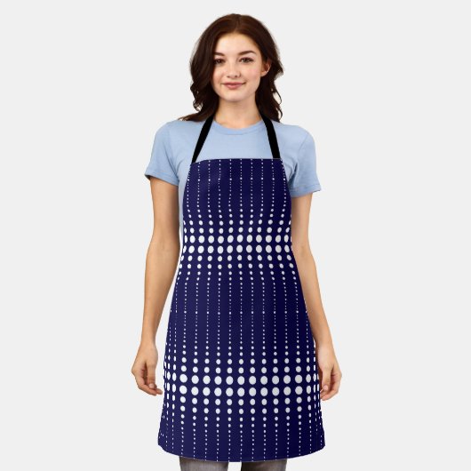 Abstracte moderne , stijlvolle marinewitte lijnen schort (Gedragen)