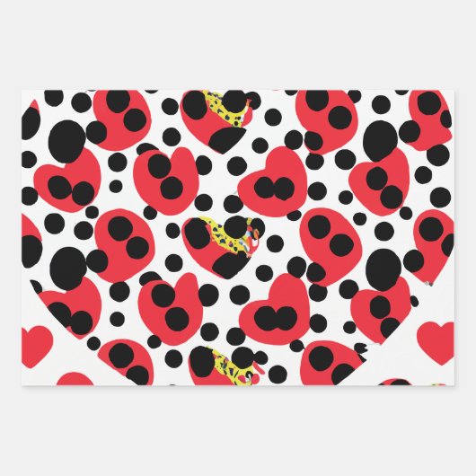 Abstracte moderne Stippen zwart en rood Inpakpapier Vel (Voorkant 2)