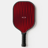 Abstracte moderne stripes rode elegante monogram pickleball paddle (Achterkant)