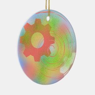 Abstracte Moderne Tandwiel Keramisch Ornament