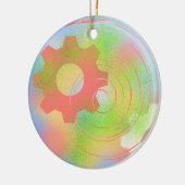 Abstracte Moderne Tandwiel Keramisch Ornament (Links)