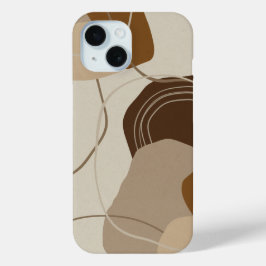 Abstracte moderne terracotta vormen iPhone 15 case