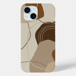 Abstracte moderne terracotta vormen iPhone 15 case