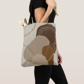 Abstracte moderne terracotta vormen tote bag (Dichtbij)