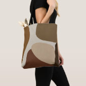 Abstracte moderne terracotta vormen tote bag (Dichtbij)