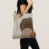 Abstracte moderne terracotta vormen tote bag (Dichtbij)