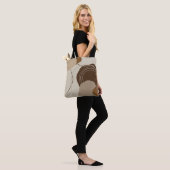 Abstracte moderne terracotta vormen tote bag (Op model)