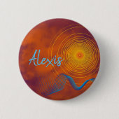 Abstracte, moderne, toekomstgerichte Seascape Aang Ronde Button 5,7 Cm (Voorkant)