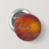 Abstracte, moderne, toekomstgerichte Seascape Aang Ronde Button 5,7 Cm (Voorkant /achterkant)