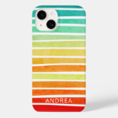 Abstracte moderne tropische kleuren penseelstreken Case-Mate iPhone case (Achterkant)