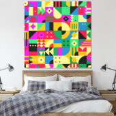 Abstracte moderne tuin canvas afdruk (Insitu (Slaapkamer))