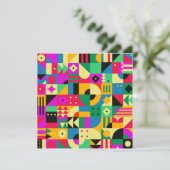 Abstracte moderne tuin feestdagenkaart (Staand voorkant)