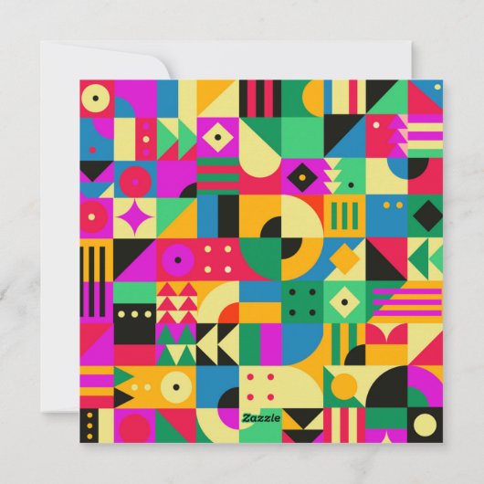 Abstracte moderne tuin feestdagenkaart (Achterkant)