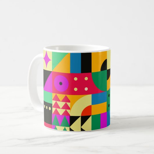 Abstracte moderne tuin koffiemok (Voorkant links)