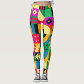 Abstracte Moderne Tuin Leggings (Voorkant)