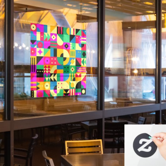 Abstracte Moderne Tuin Raamsticker (Restaurant Raam)