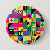 Abstracte Moderne Tuin Ronde Button 7,6 Cm (Voorkant)