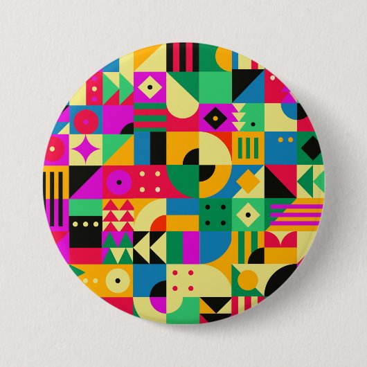 Abstracte Moderne Tuin Ronde Button 7,6 Cm (Voorkant)