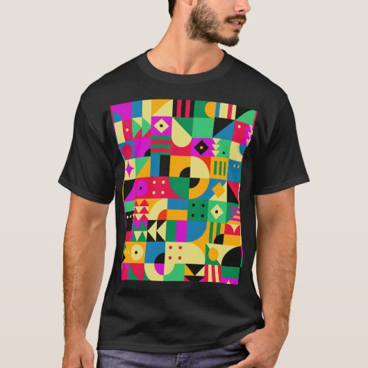 Abstracte Moderne Tuin T-shirt (Voorkant)