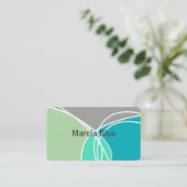 abstracte moderne turkooizen en groene minimalisti visitekaartje (Staand voorkant)