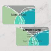 abstracte moderne turkooizen en groene minimalisti visitekaartje (Voorkant / Achterkant)