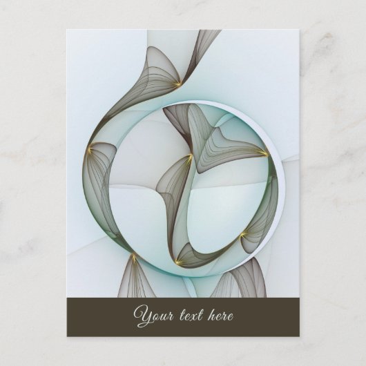 Abstracte moderne Turquoise Brown Gold Elegance te Briefkaart (Voorkant)