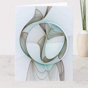 Abstracte moderne turquoise bruine gouden elegant bedankkaart