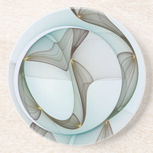 Abstracte moderne turquoise bruine gouden elegant zandsteen onderzetter
