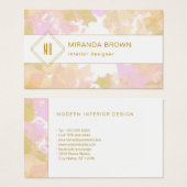 Abstracte, moderne unieke Waterverf Logo roze goud Visitekaartje (Voorkant /achterkant)