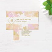 Abstracte, moderne unieke Waterverf Logo roze goud Visitekaartje (Bureau)