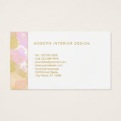Abstracte, moderne unieke Waterverf Logo roze goud Visitekaartje (Achterkant)