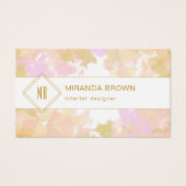 Abstracte, moderne unieke Waterverf Logo roze goud Visitekaartje (Voorkant)