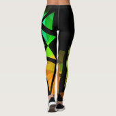 Abstracte moderne, veelhoekige, geometrische dar leggings (Achterkant)